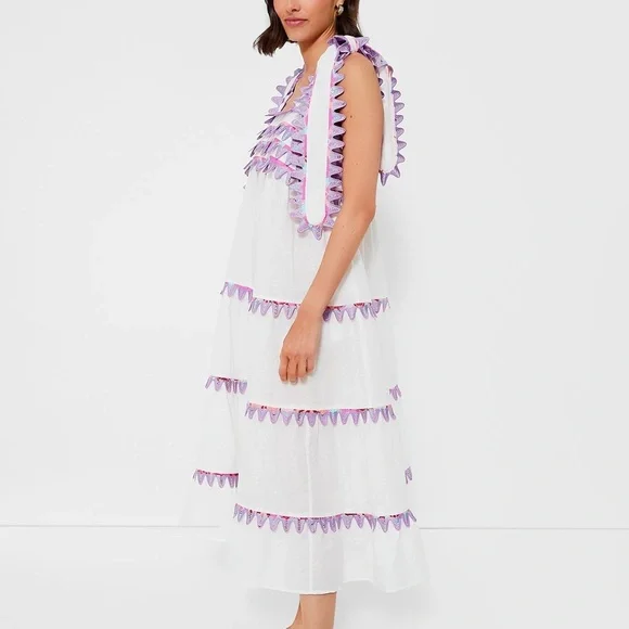 Tuckernuck Dress CeliaB Kelly Linen Blend Midi Sz S - Picture 3 of 15